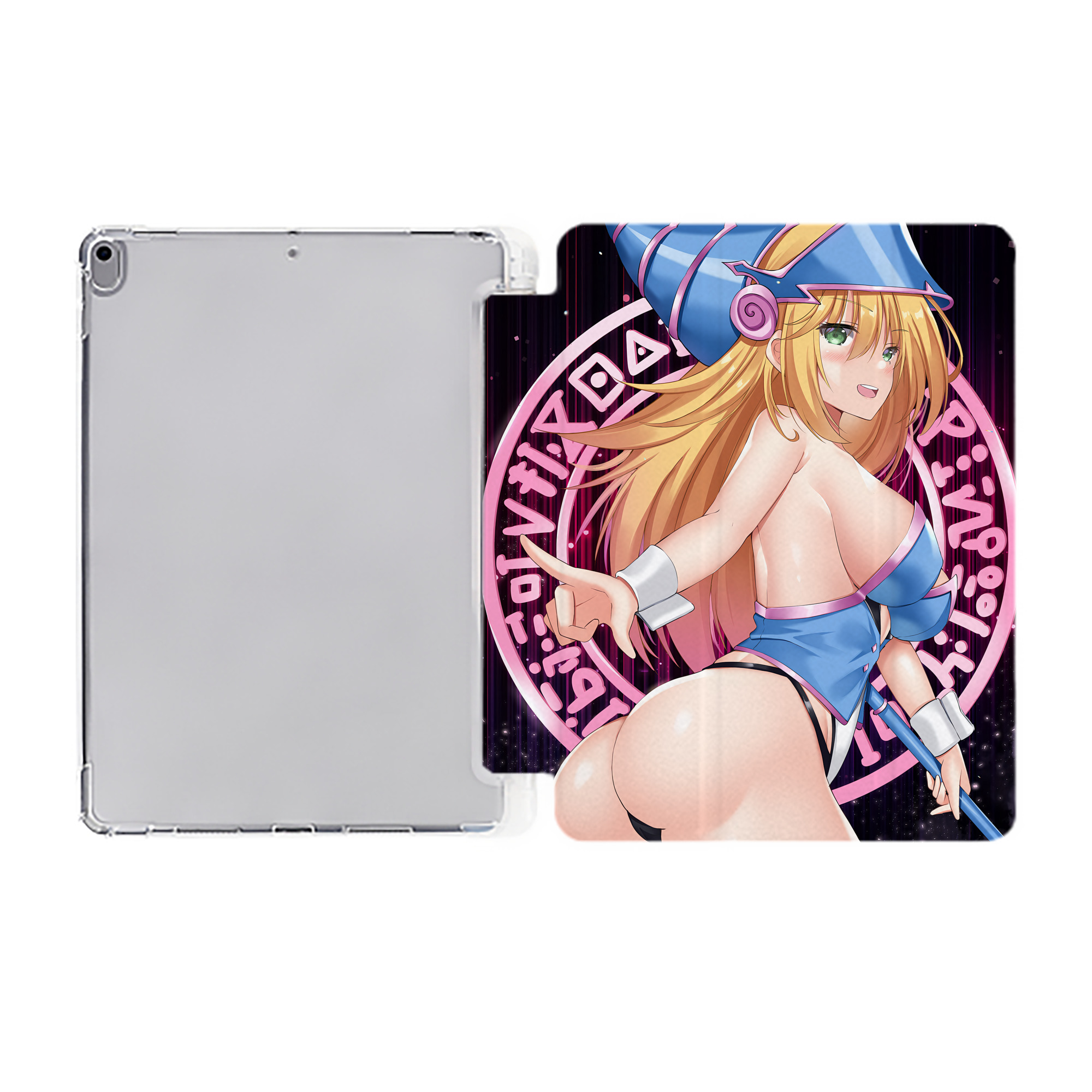 （画像用） 遊☆戯☆王 Yu-Gi-Oh! IPad ケース ペン収納付き 三つ折りスタンド PUレザー×シリコン 対応機種9.5/10.5/10.9インチ